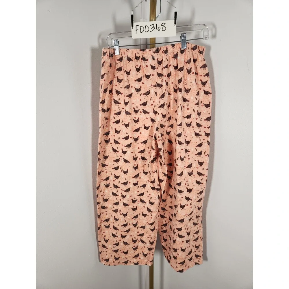 Chicken Pajamas! Catalog Favorites 100% Cotton Peach Pajama Set Size Large‎